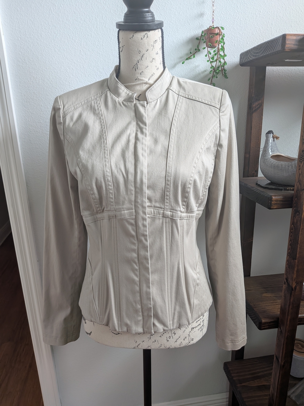 White House Black Market Light Beige Utility Jacket